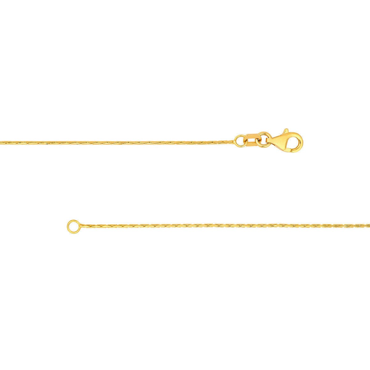 14K Yellow Gold 0.80mm D/C Round Forzentina Chain