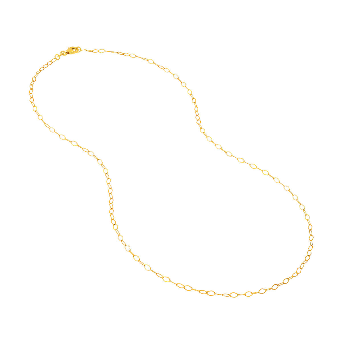 14K Yellow Gold 2.50mm Single Link Piatto Chain
