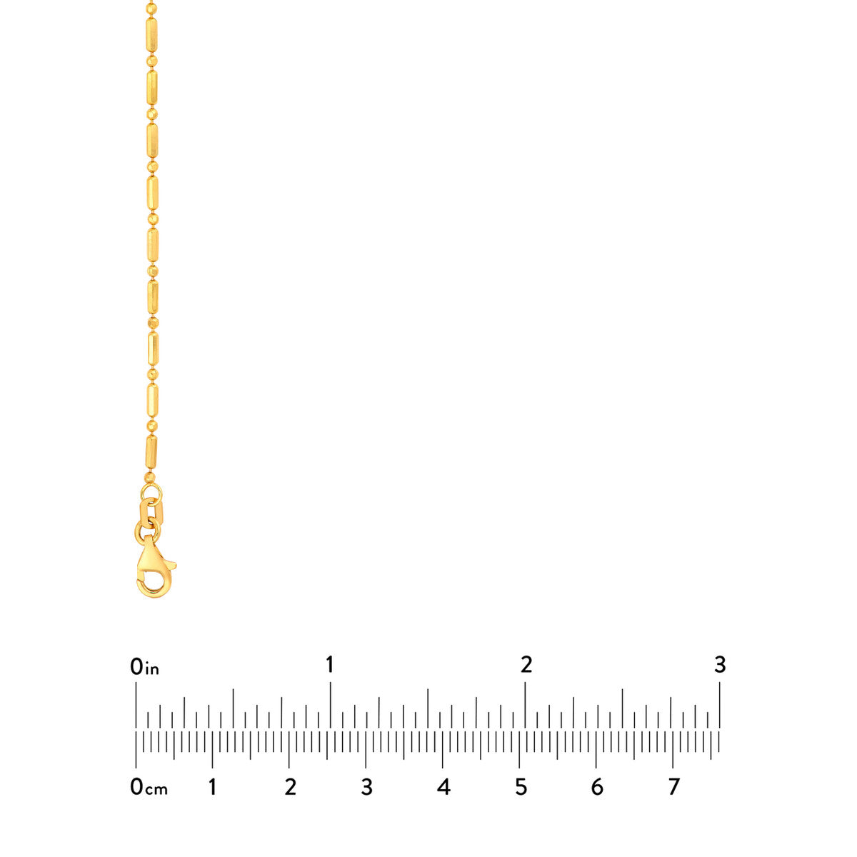14K Yellow Gold 1.50mm Bead and Long Bar Chain Birmingham Jewelry Gold Chain Birmingham Jewelry 