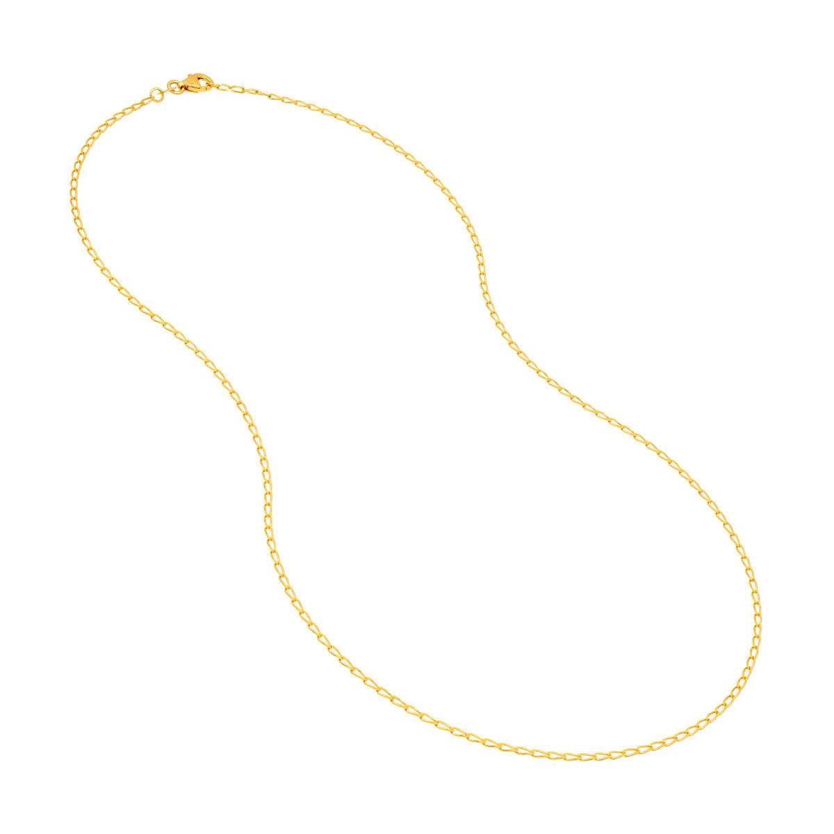 14K Yellow Gold 2.00mm Hammered Long Piatto Chain
