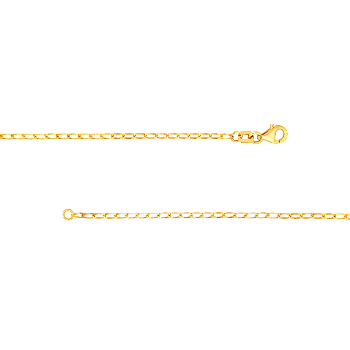 14K Yellow Gold 2.00mm Hammered Long Piatto Chain