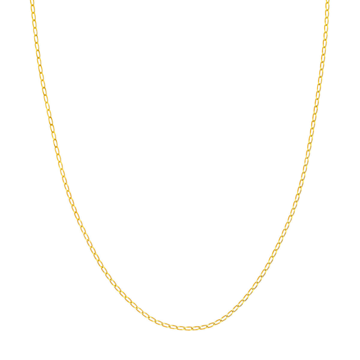 14K Yellow Gold 2.00mm Hammered Long Piatto Chain