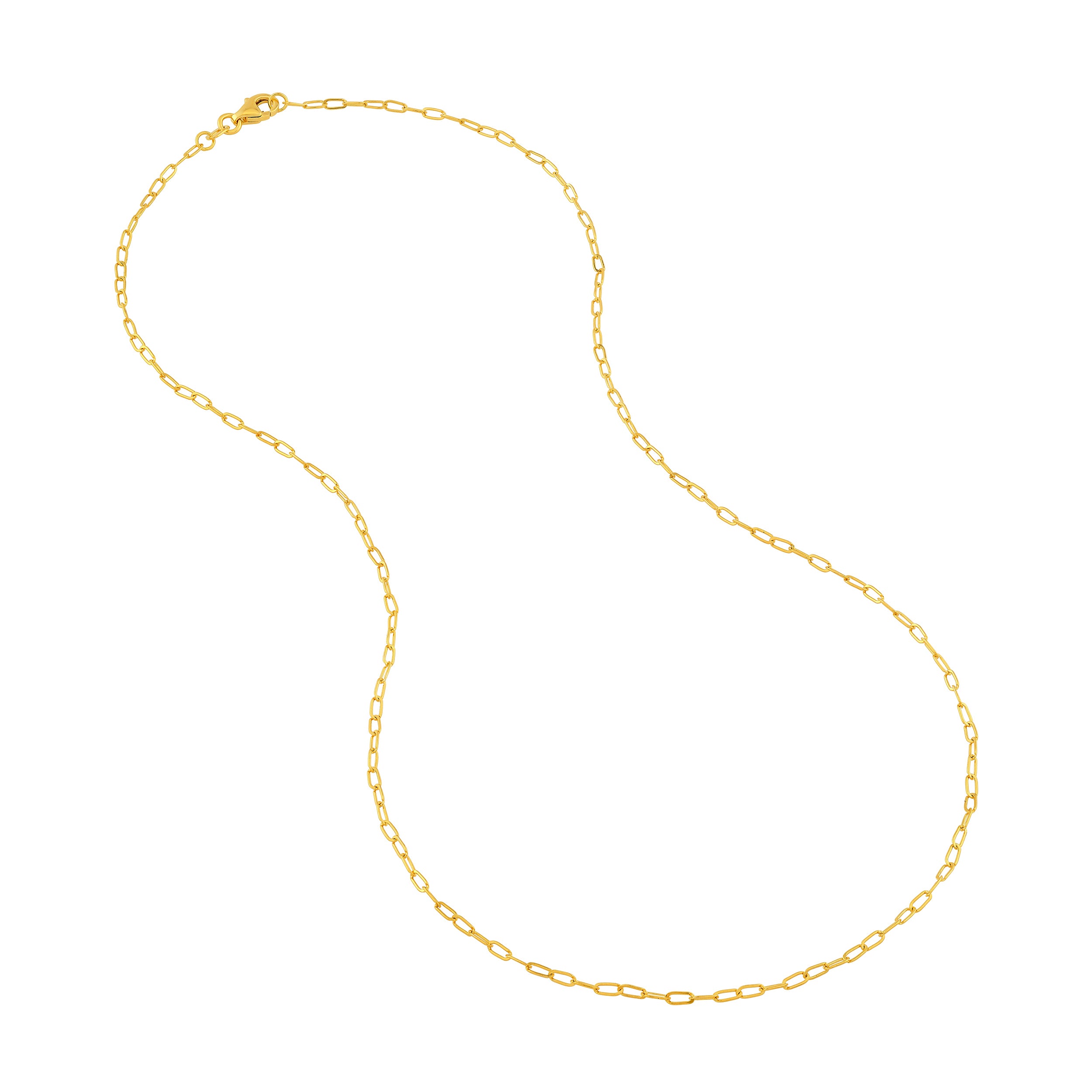 14K Yellow Gold 2.00mm Hammered Long Piatto Chain Birmingham Jewelry Chain Birmingham Jewelry 