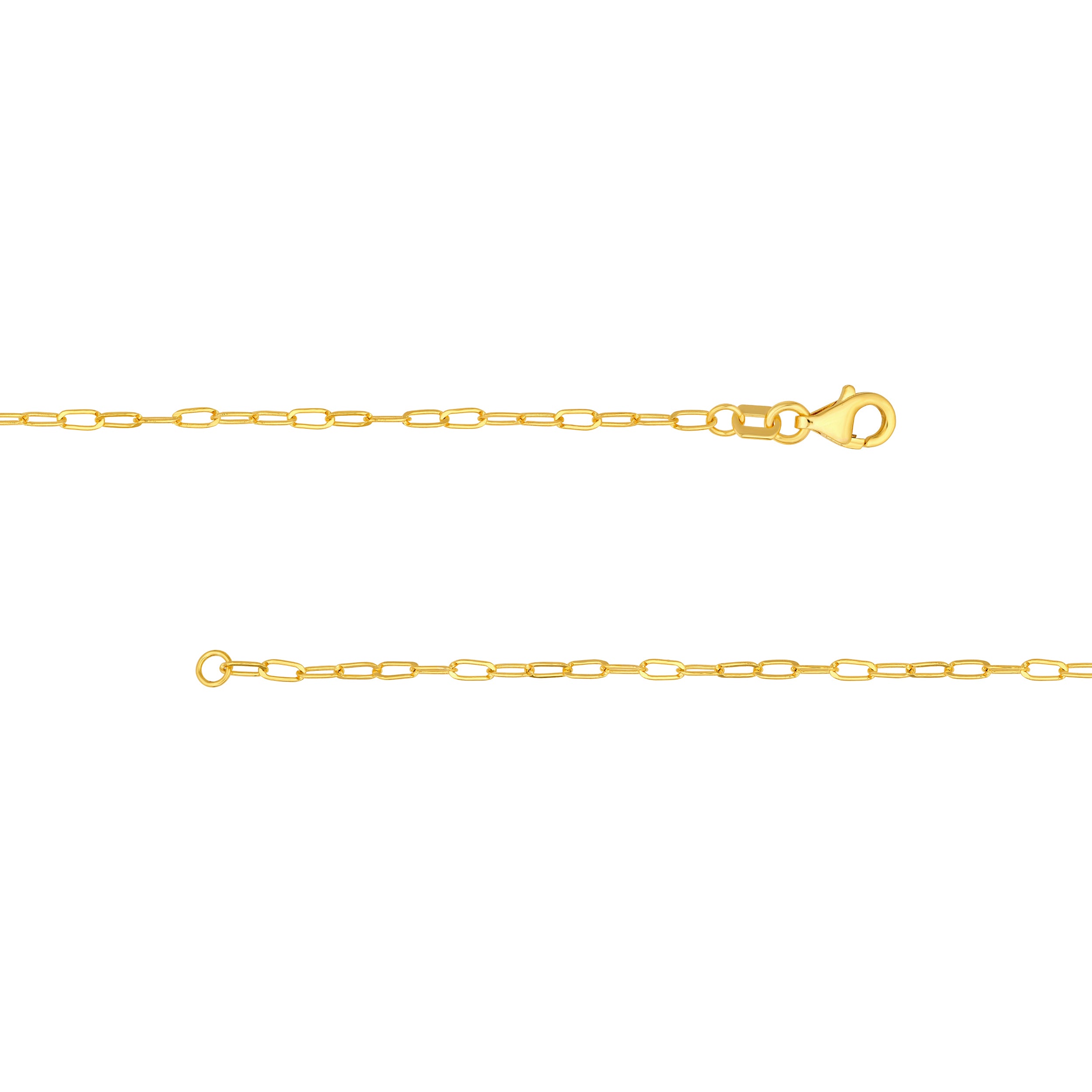 14K Yellow Gold 2.00mm Hammered Long Piatto Chain Birmingham Jewelry Chain Birmingham Jewelry 