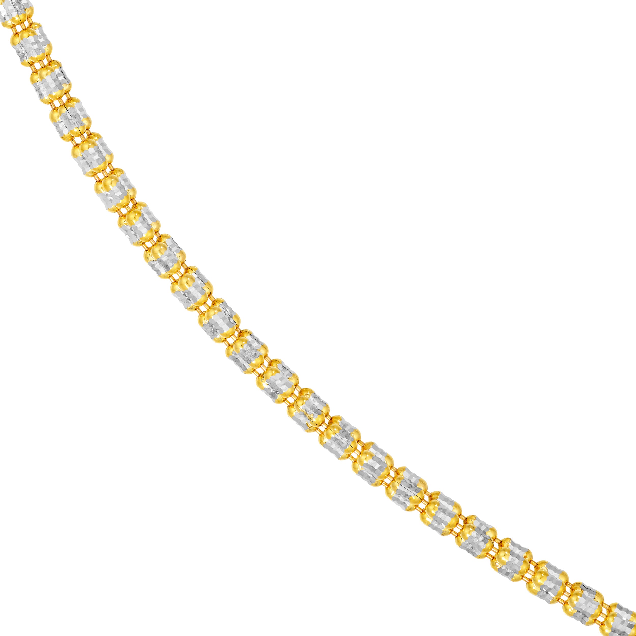 14K Two-Tone Gold Ice Chain [3 Row]