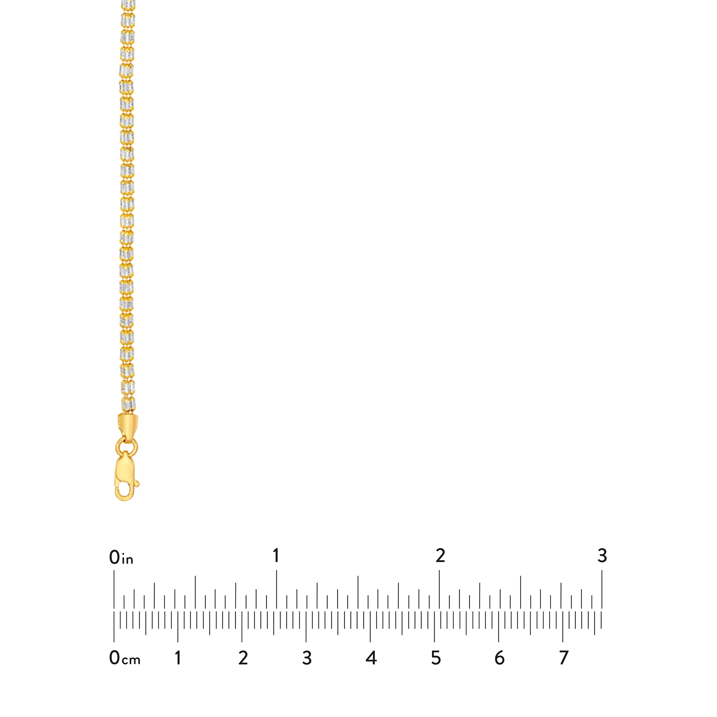 14K Two-Tone Gold Ice Chain [3 Row]