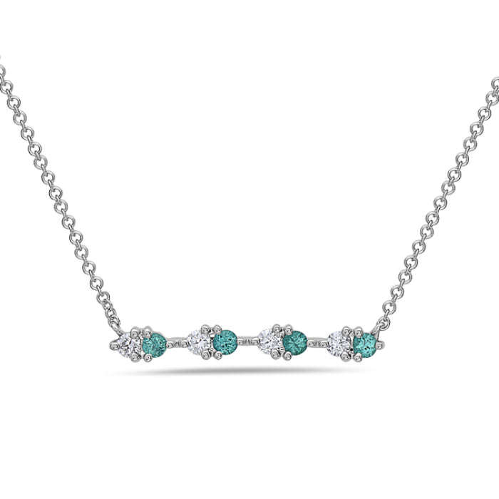 14K White Gold Emerald And Diamond Necklace Birmingham Jewelry Necklace Birmingham Jewelry 