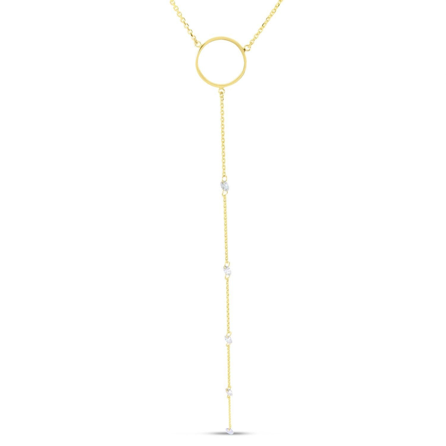 14K Gold Dashing Diamond Circle Lariat Necklace Birmingham Jewelry Necklace Birmingham Jewelry 