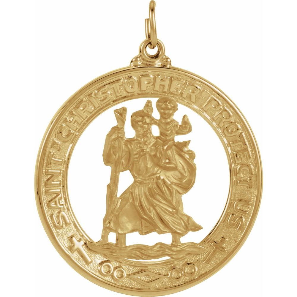14K Yellow Gold St. Christopher Medal