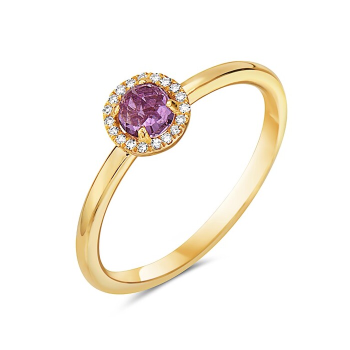 14K Yellow Gold Amethyst And Diamond Ring Birmingham Jewelry Ring Birmingham Jewelry 