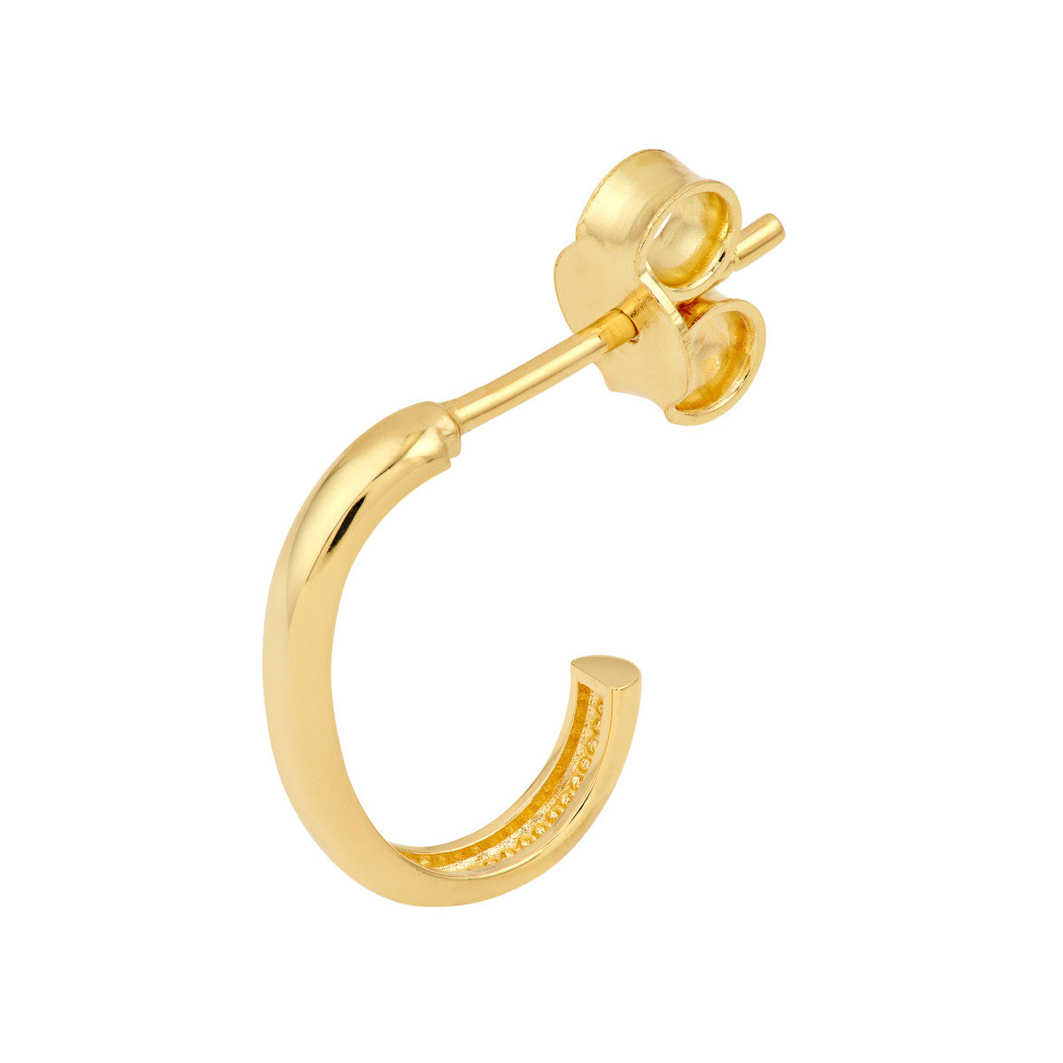 14K Yellow Gold 12.75mm Medium J Hoop Earring