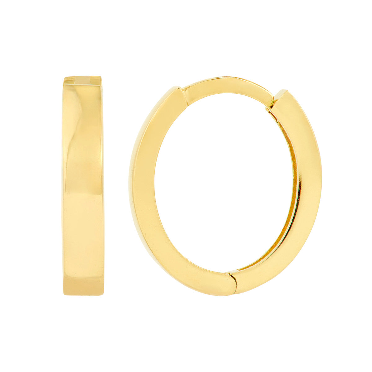 14K Yellow Gold 2.00mm Oval Hoop Earrings Birmingham Jewelry Earrings Birmingham Jewelry 
