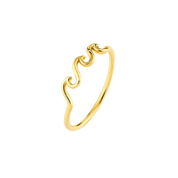 14K Yellow Gold Triple Wave Ring