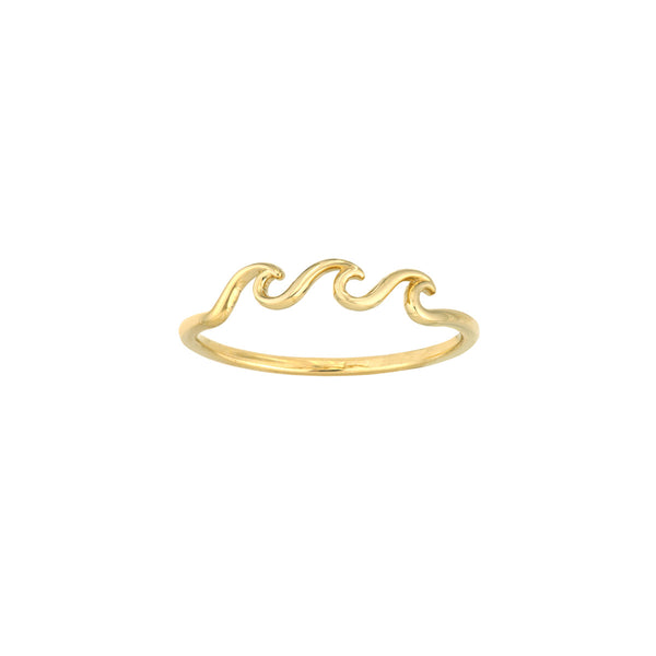 14K Yellow Gold Triple Wave Ring