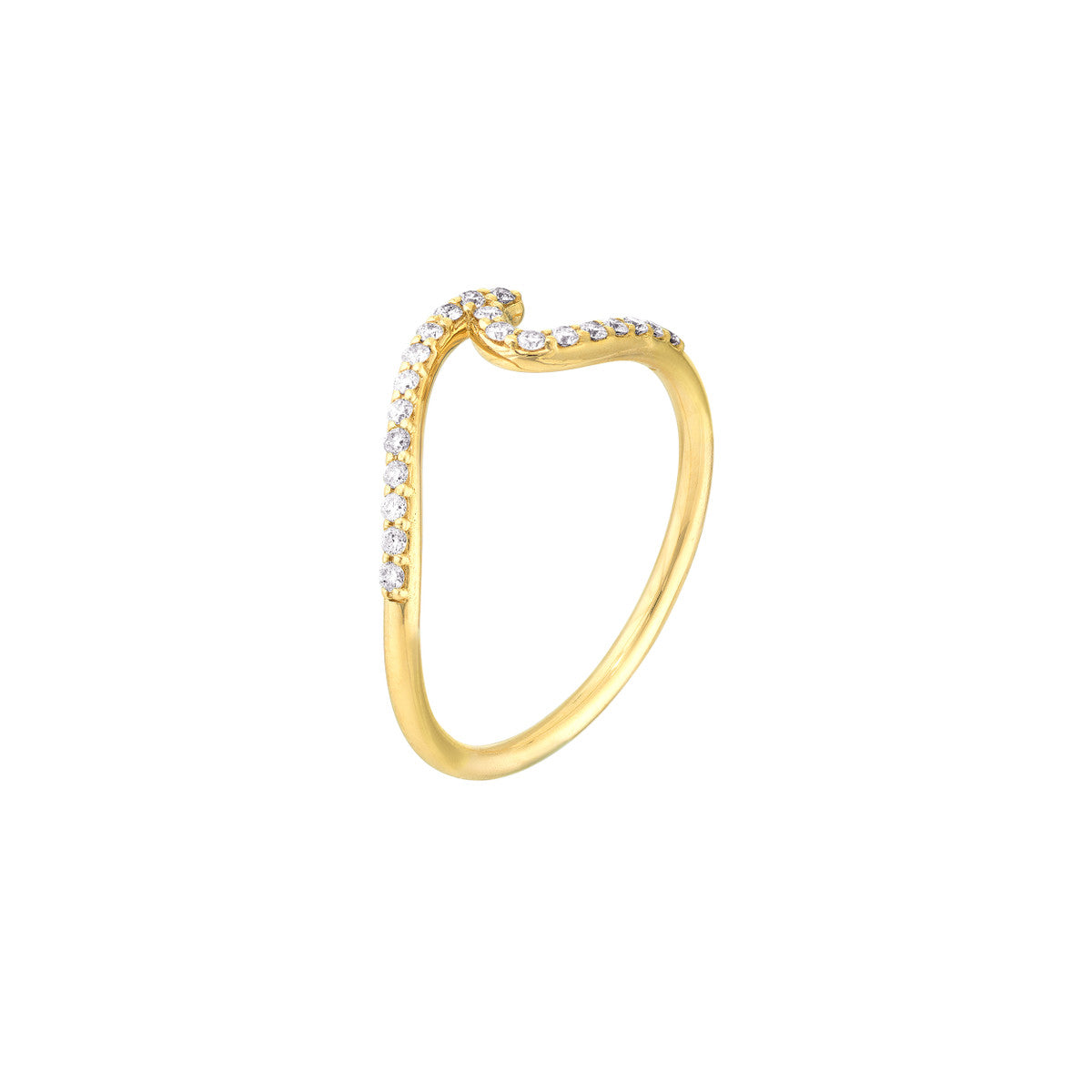 14K Yellow Gold Diamond Wave Ring Birmingham Jewelry Ring Birmingham Jewelry 