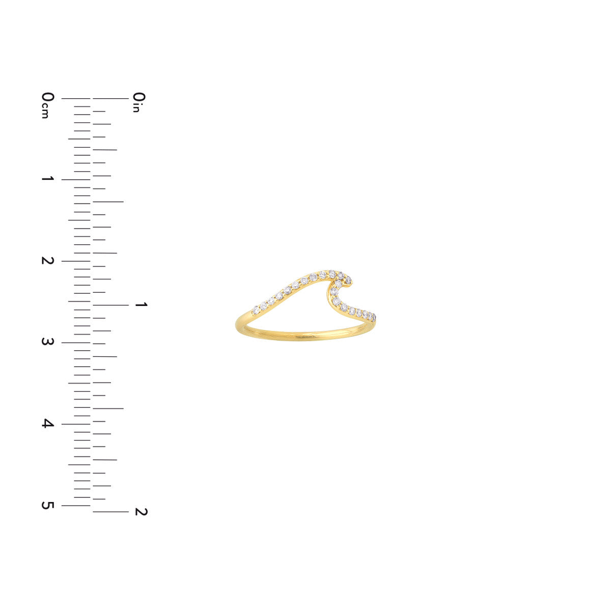 14K Yellow Gold Diamond Wave Ring Birmingham Jewelry Ring Birmingham Jewelry 