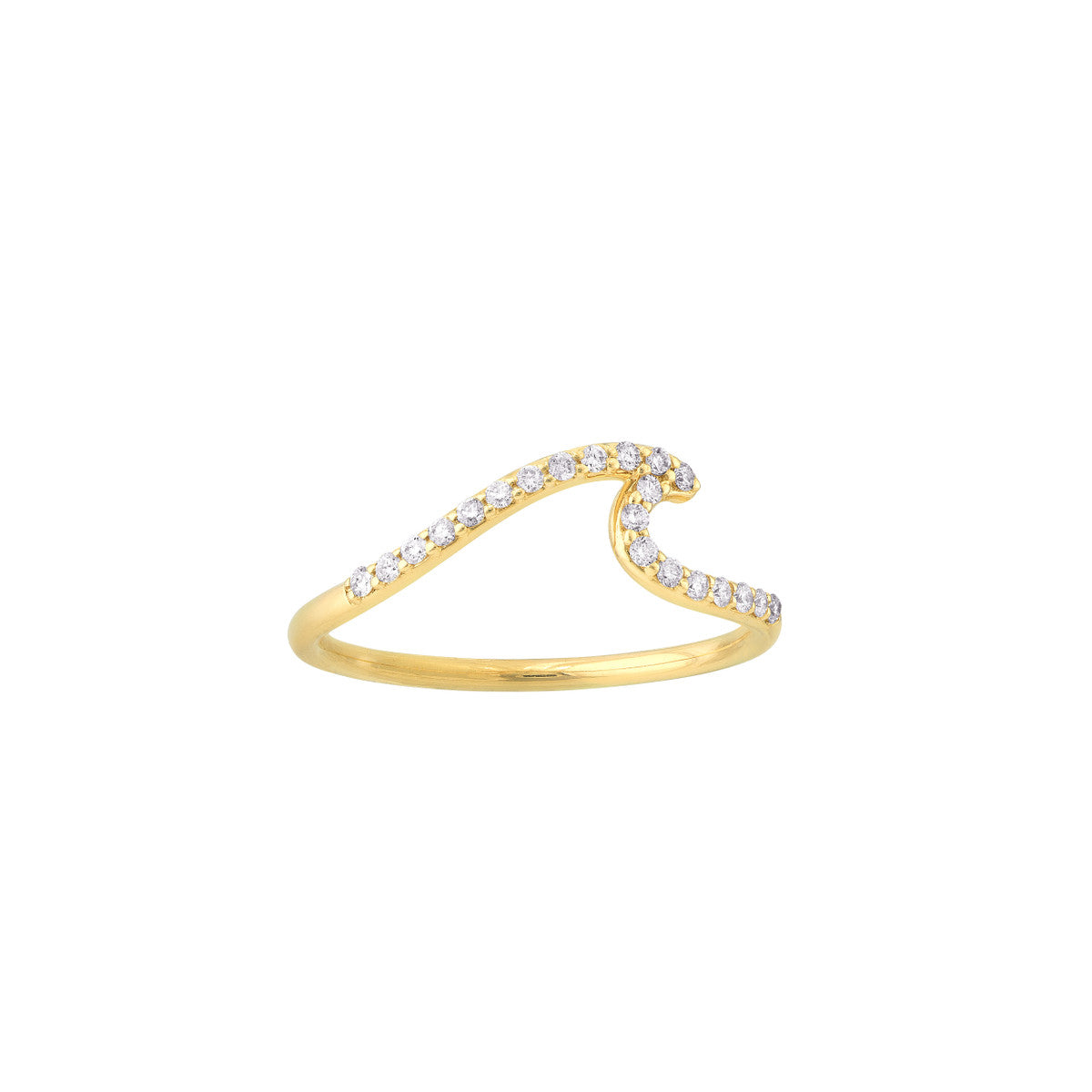 14K Yellow Gold Diamond Wave Ring Birmingham Jewelry Ring Birmingham Jewelry 