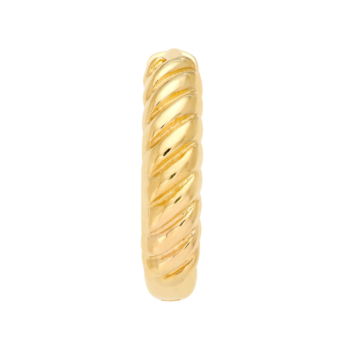 14K Yellow Gold 3.00mm x 13.00mm 1/2 Twisted Hinge Hoops Birmingham Jewelry Earrings Birmingham Jewelry 