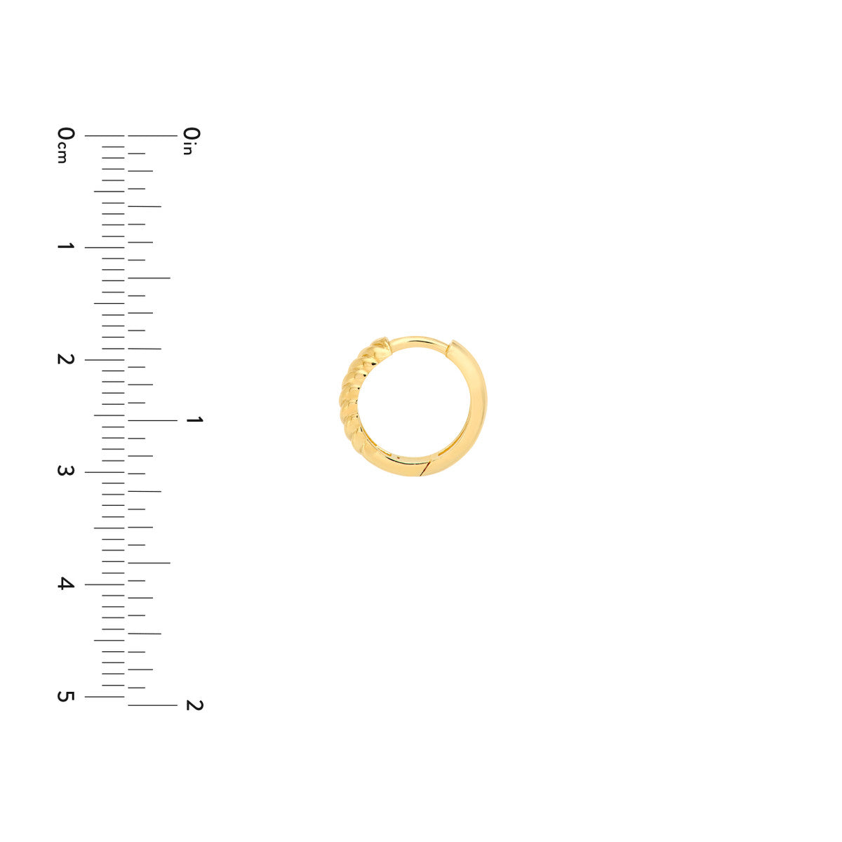 14K Yellow Gold 3.00mm x 13.00mm 1/2 Twisted Hinge Hoops Birmingham Jewelry Earrings Birmingham Jewelry 