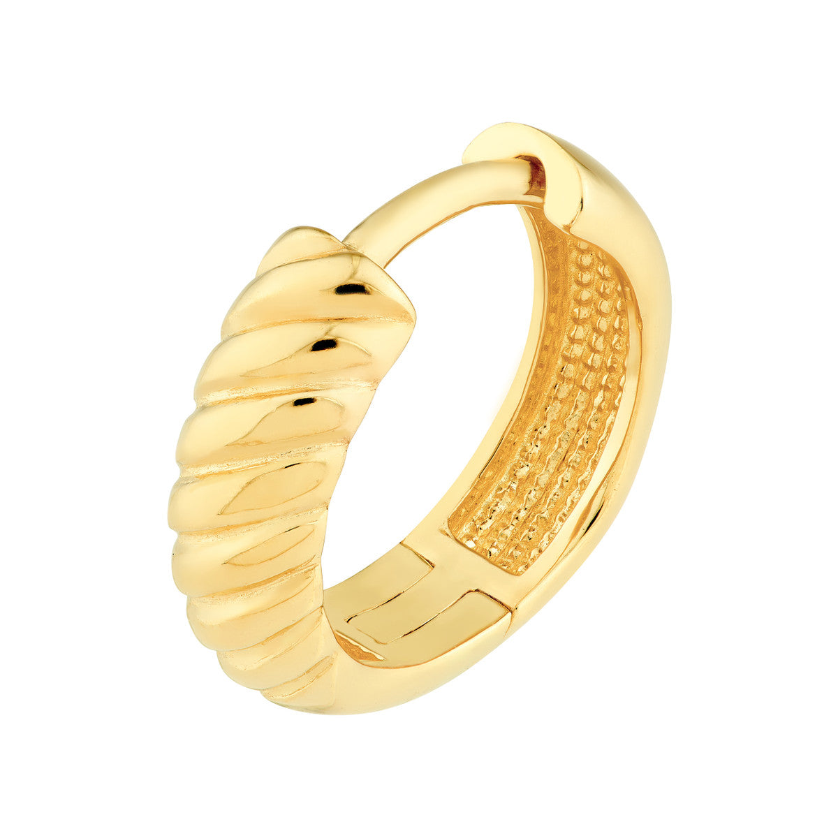 14K Yellow Gold 4.00mm x 13.00mm 1/2 Twisted Hinge Hoops