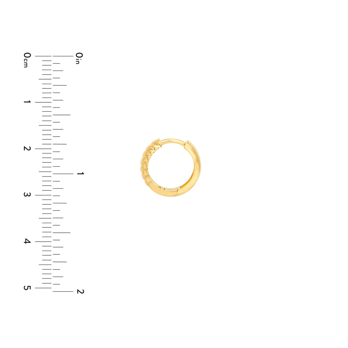14K Yellow Gold 4.00mm x 13.00mm 1/2 Twisted Hinge Hoops