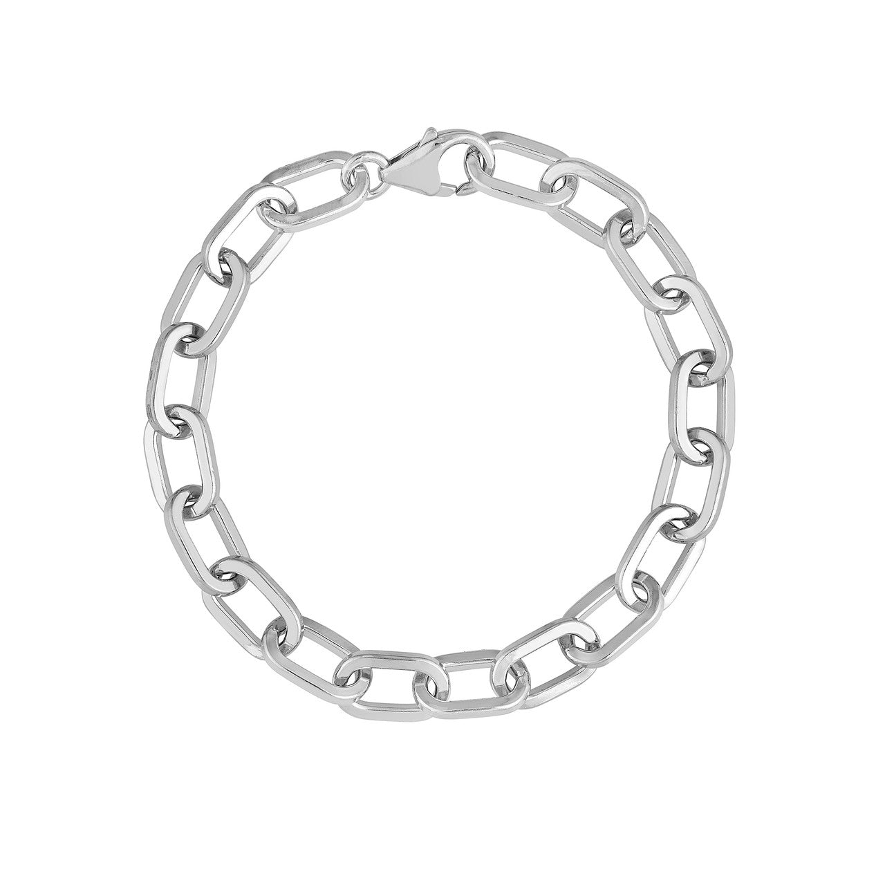 Sterling Silver 9.00mm Square Paper Clip Bracelet
