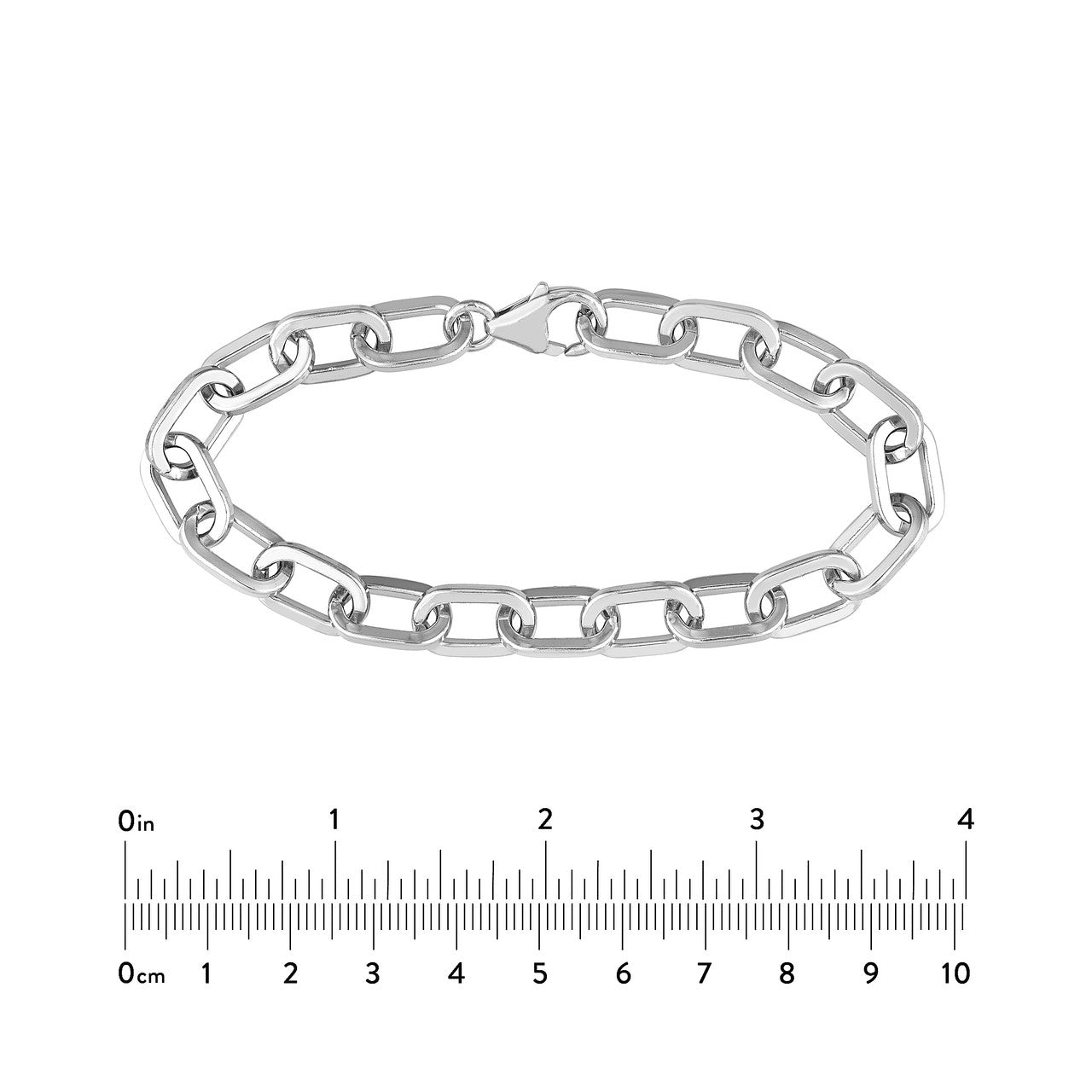 Sterling Silver 9.00mm Square Paper Clip Bracelet