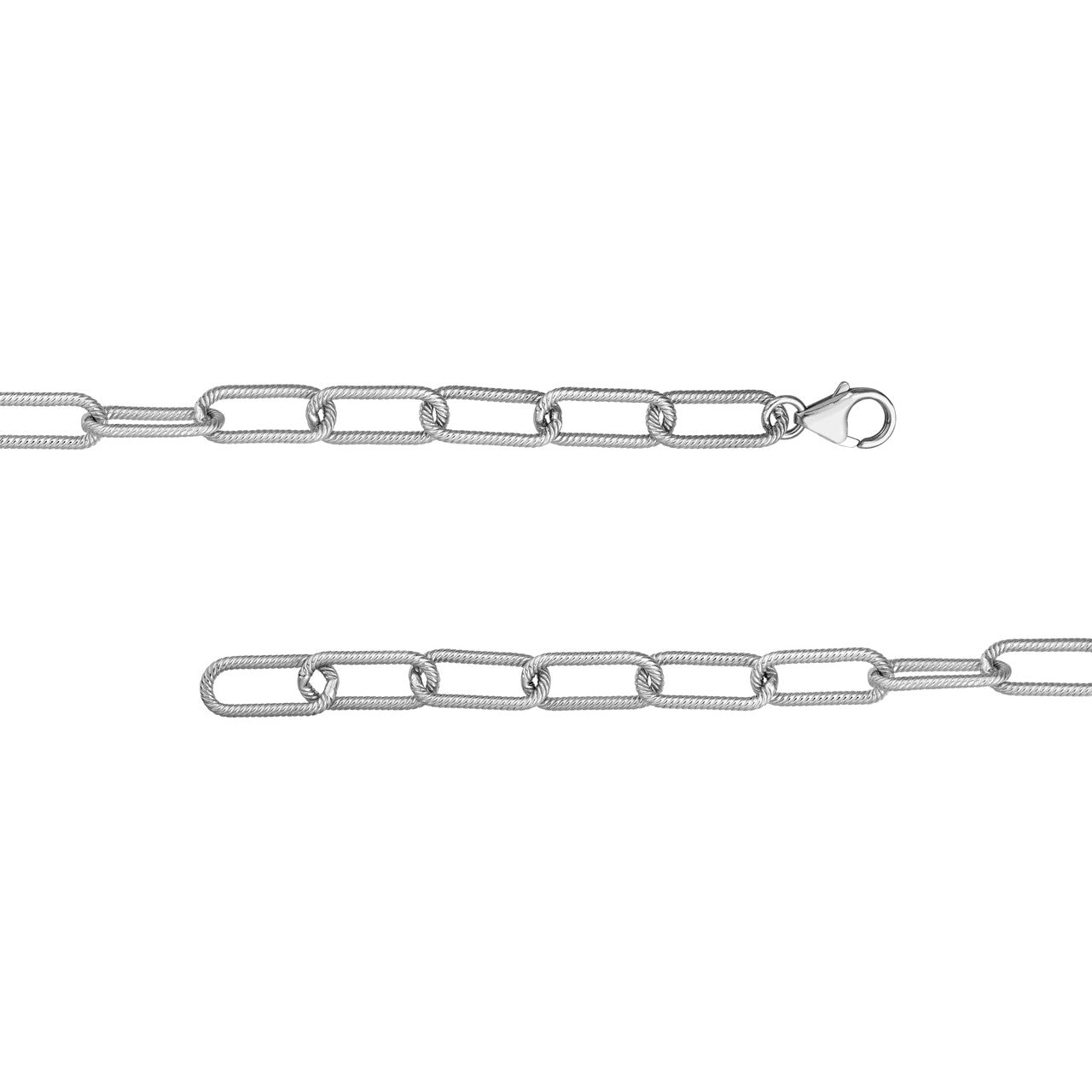 Sterling Silver 8.90mm Textured Paper Clip Bracelet Birmingham Jewelry Bracelet Birmingham Jewelry 