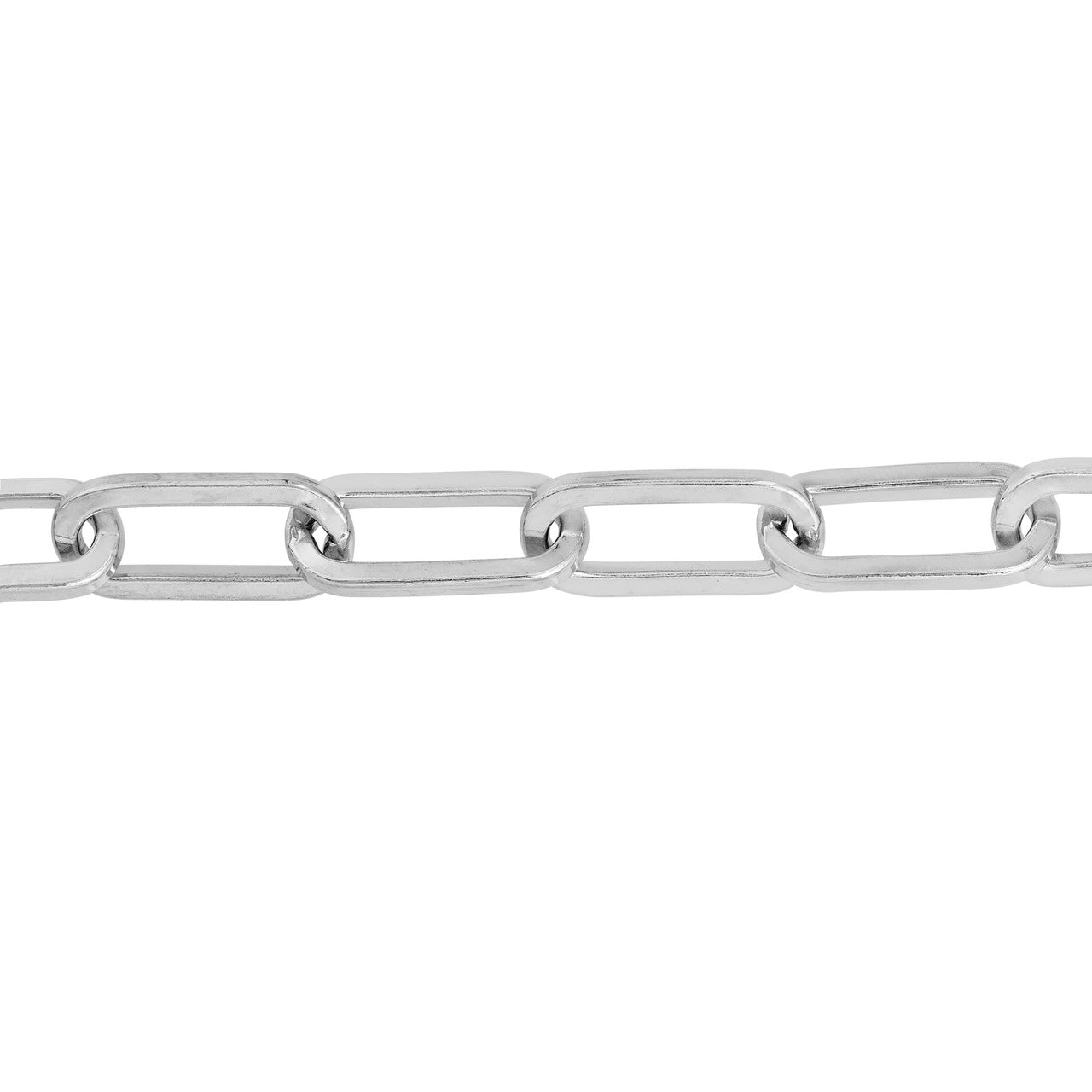 Sterling Silver 9.00mm Square Long Link Paper Clip Bracelet
