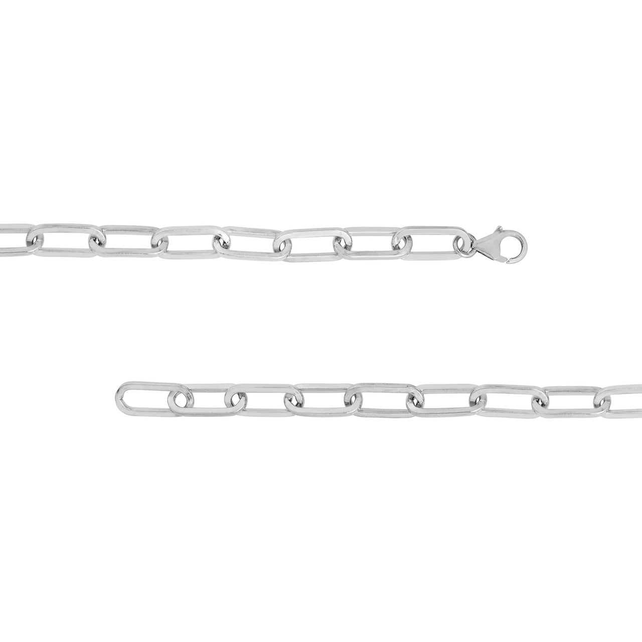 Sterling Silver 9.00mm Square Long Link Paper Clip Bracelet