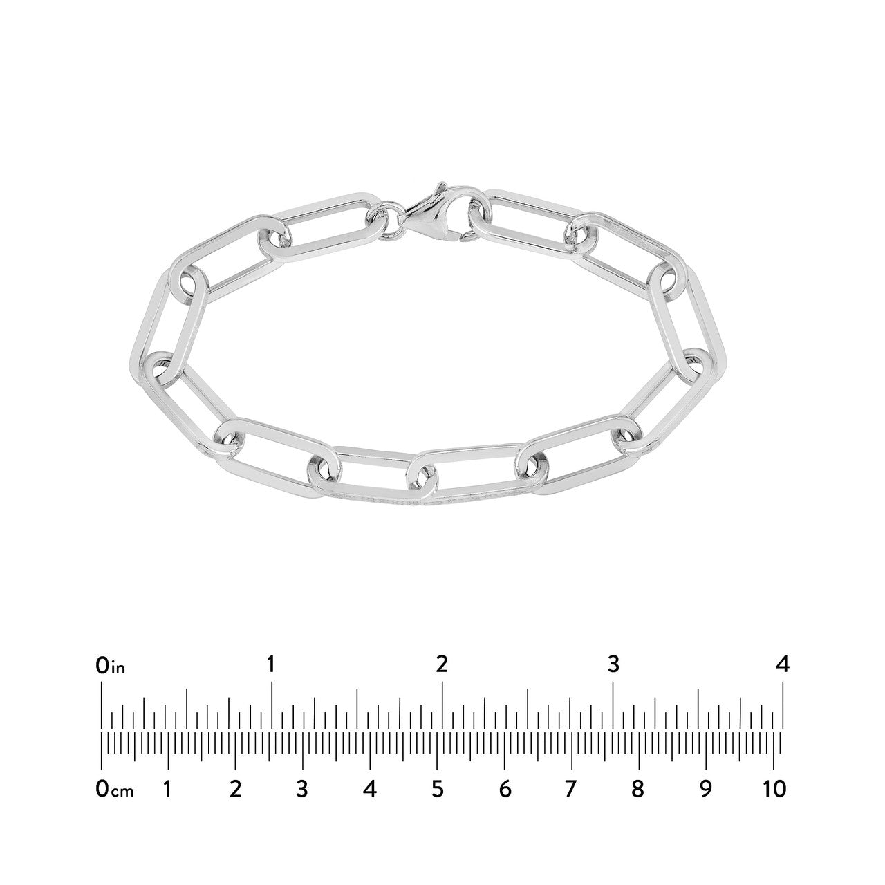 Sterling Silver 9.00mm Square Long Link Paper Clip Bracelet