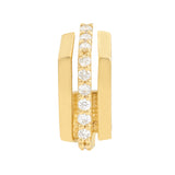 14K Yellow Gold Diamond J Hoop Earrings