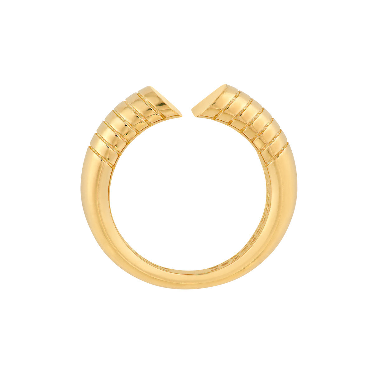 14K Yellow Gold Split Heart Diamond Cut Ring Birmingham Jewelry Ring Birmingham Jewelry 