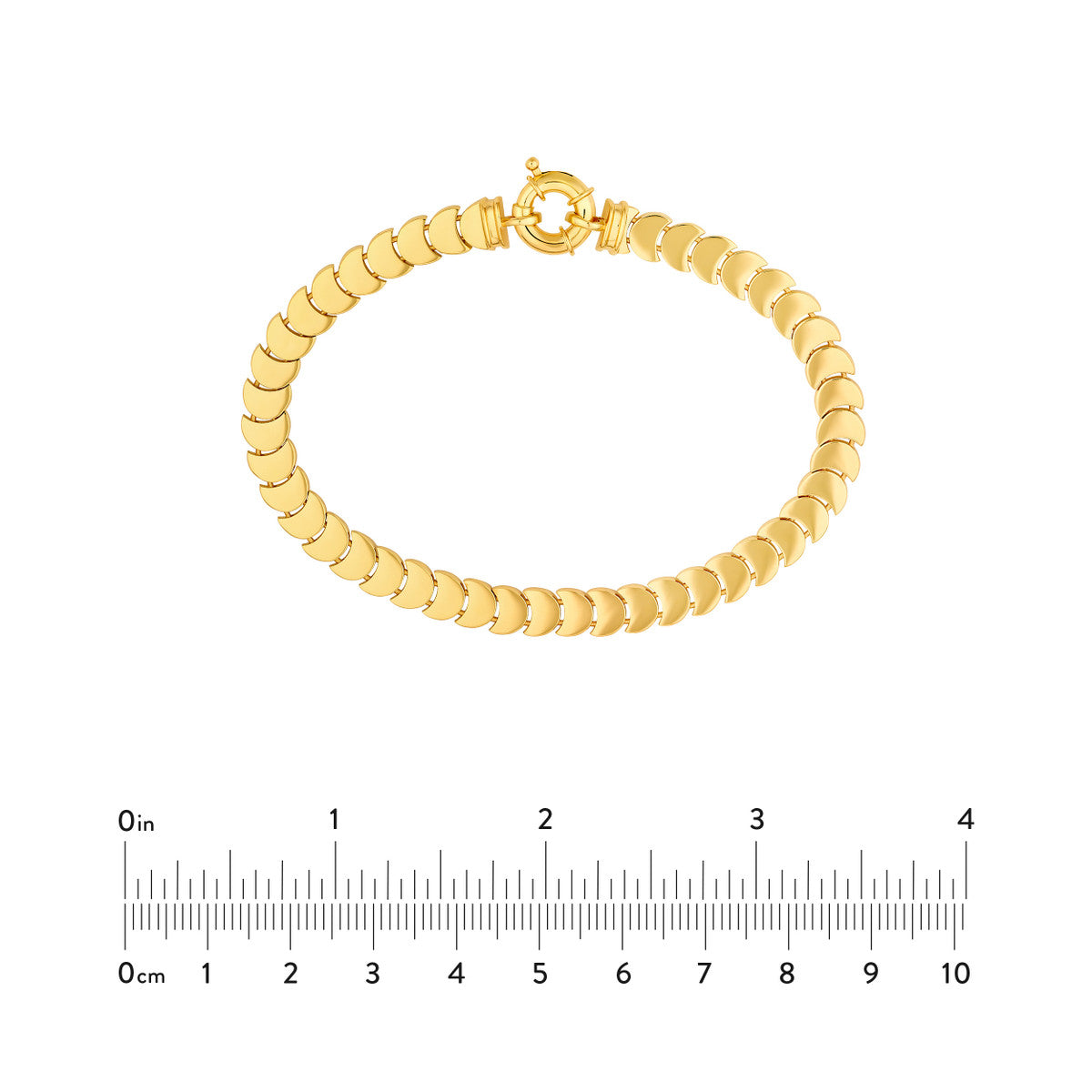 14K Yellow Gold Crescent Link Bracelet