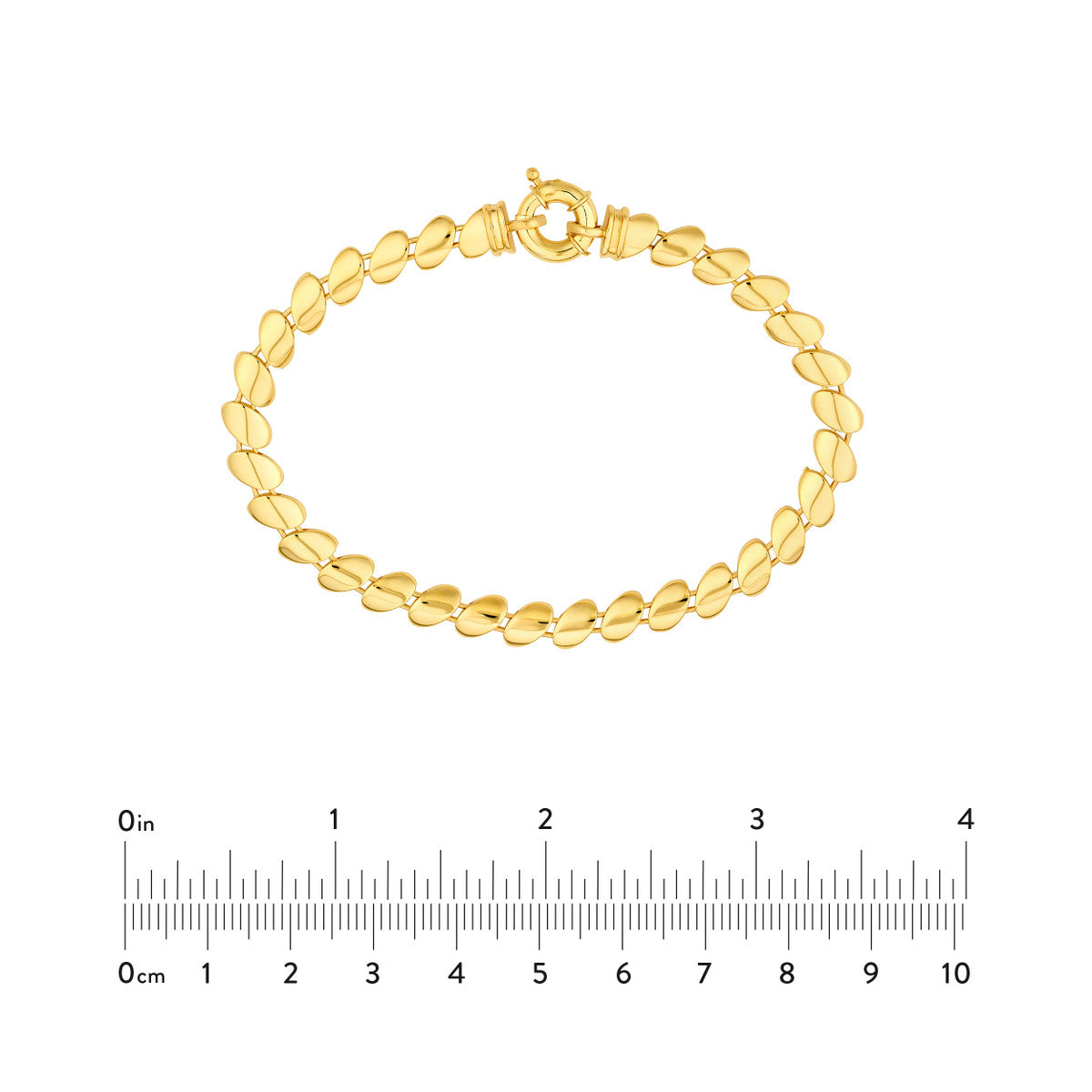 14K Yellow Gold Polished Diagonal Oval Link Bracelet Birmingham Jewelry Bracelet Birmingham Jewelry 