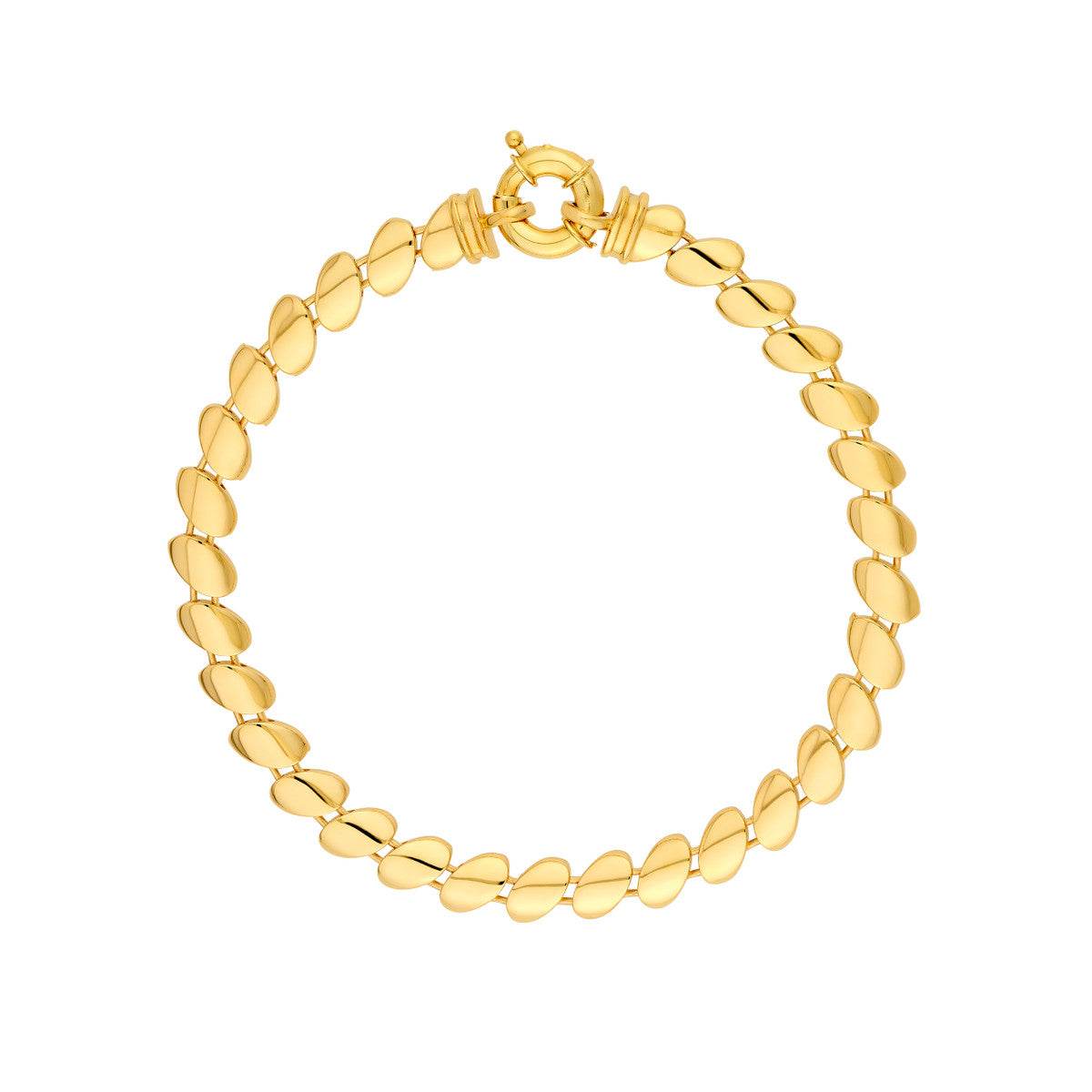 14K Yellow Gold Polished Diagonal Oval Link Bracelet Birmingham Jewelry Bracelet Birmingham Jewelry 