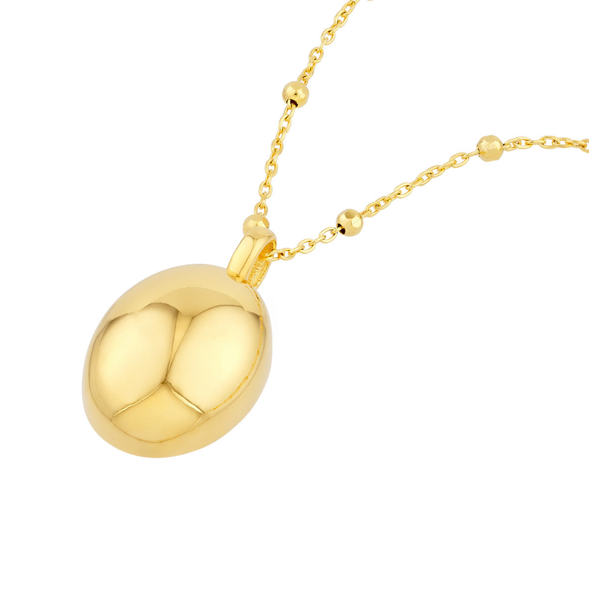 14K Yellow Gold Puffed Oval Charm