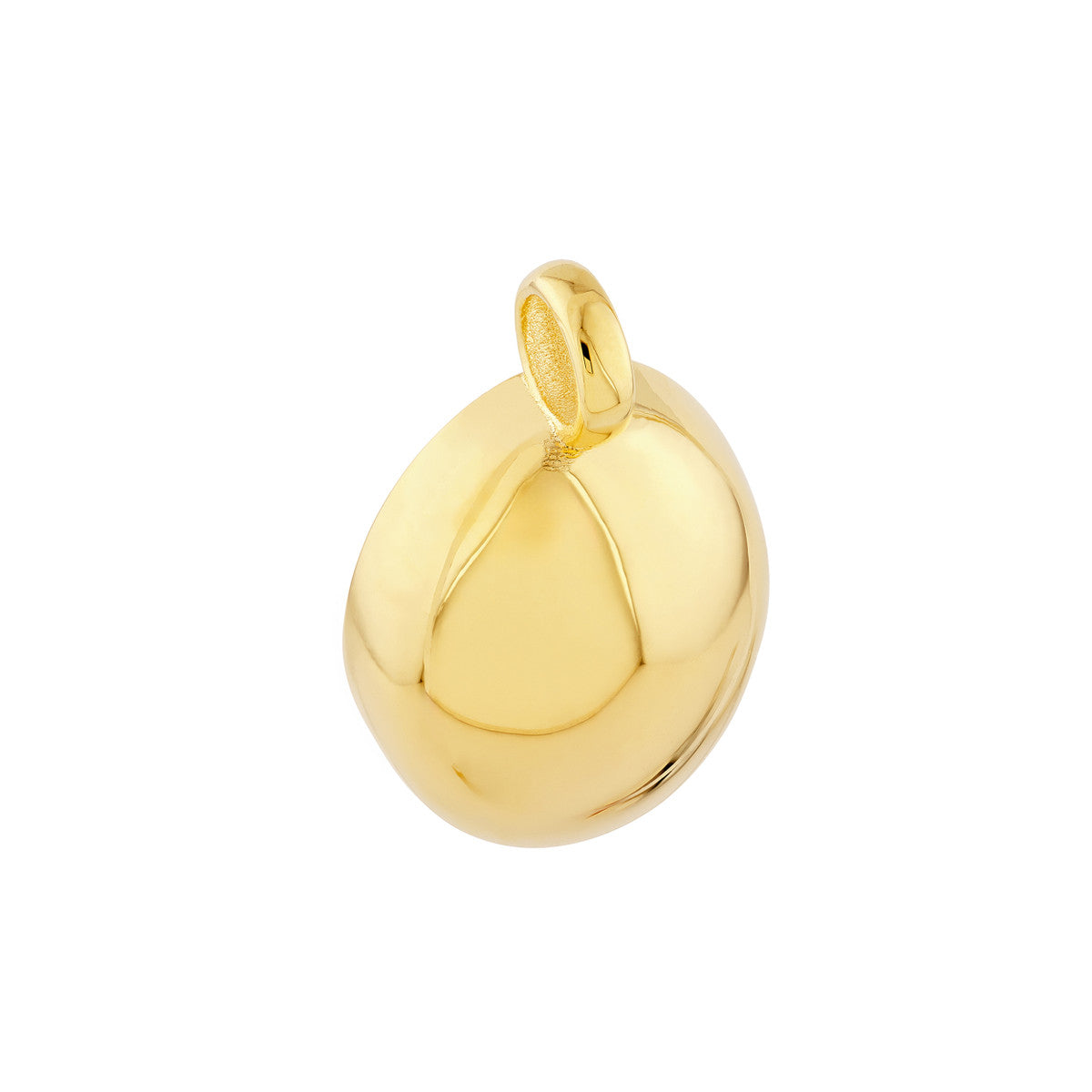 14K Yellow Gold Puffed Oval Charm