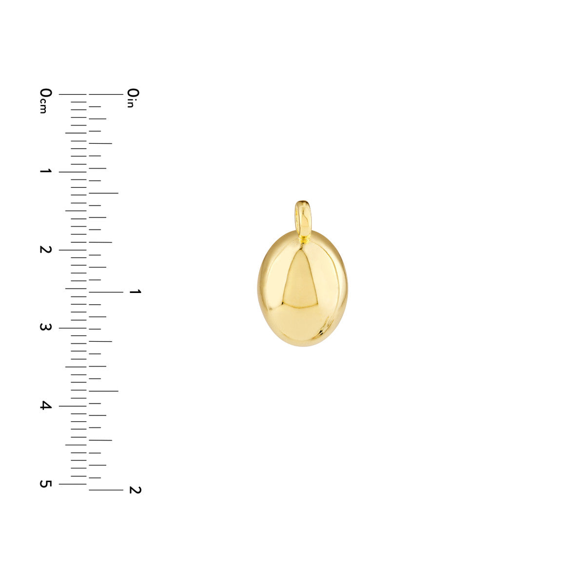 14K Yellow Gold Puffed Oval Charm