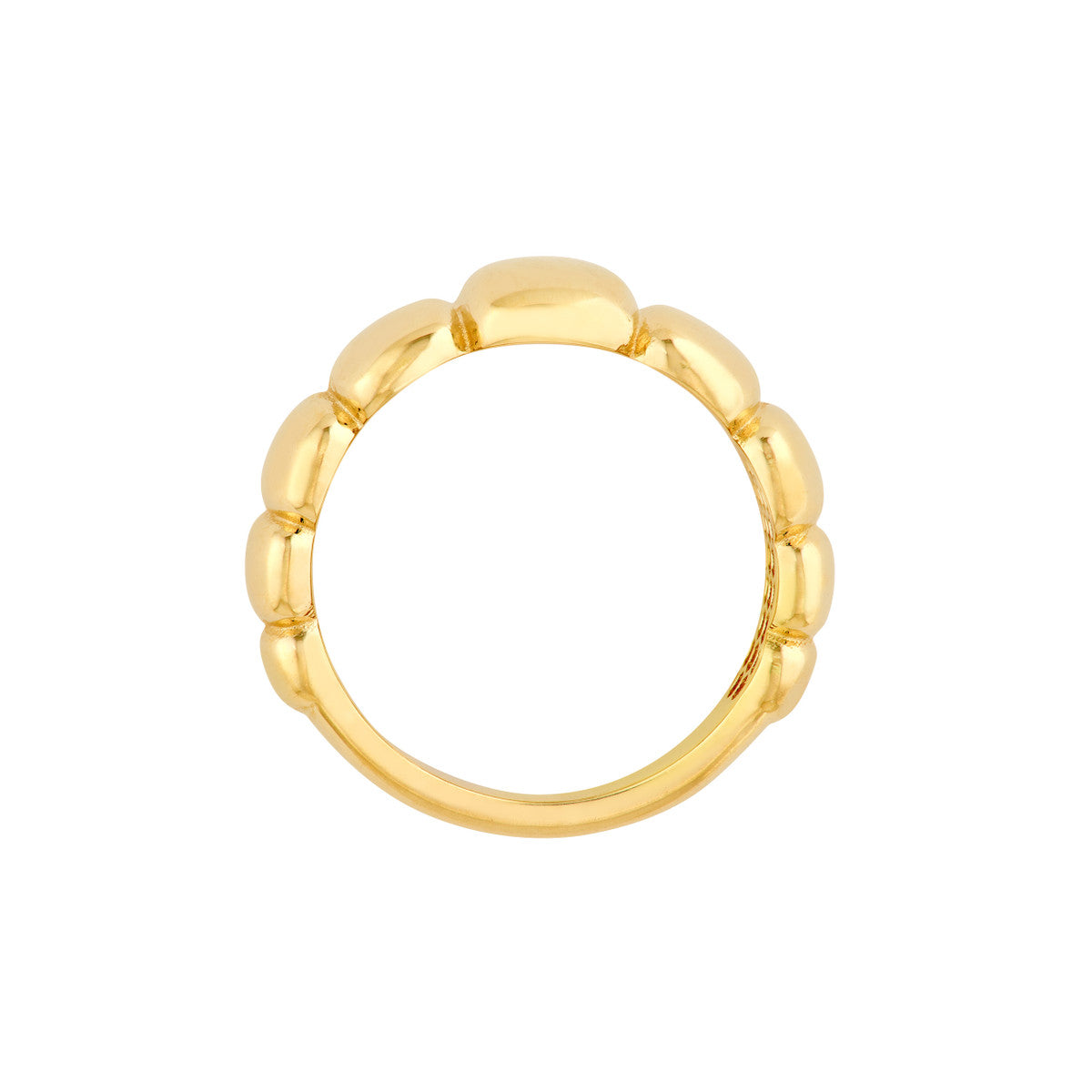 14K Yellow Gold Graduated Puffy Rectangle Ring