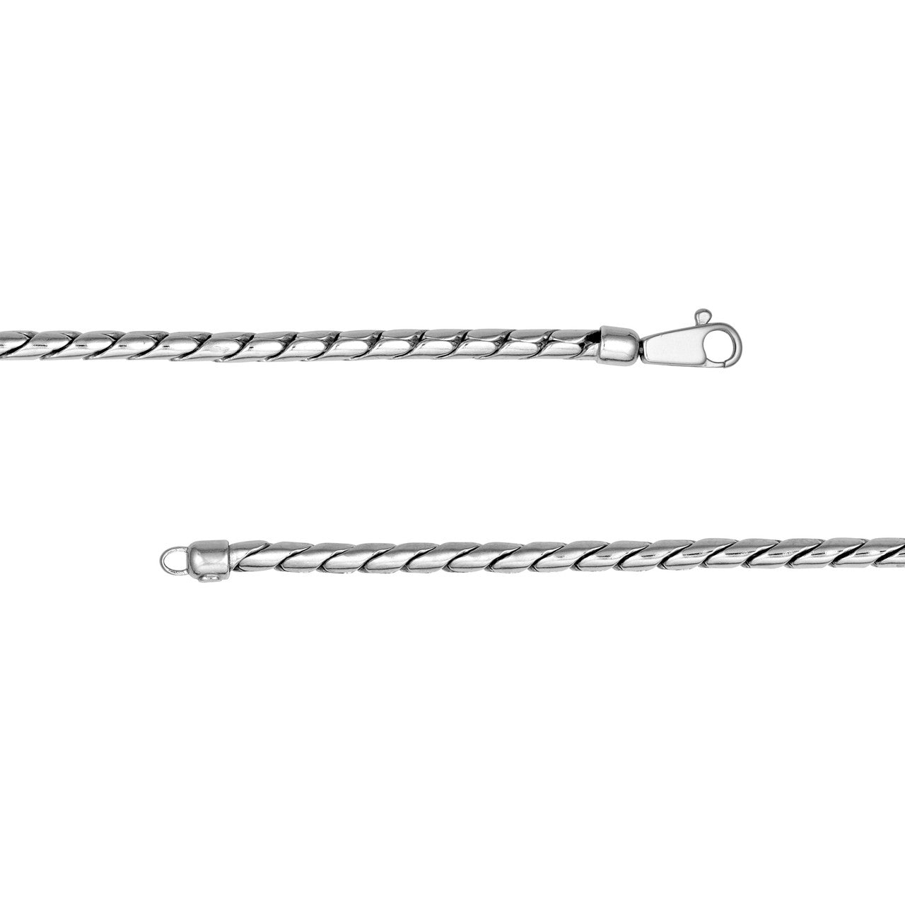 Sterling Silver 3.75mm Round Hammered Curb Chain Bracelet