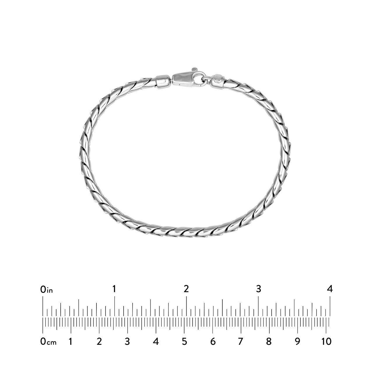 Sterling Silver 3.75mm Round Hammered Curb Chain Bracelet