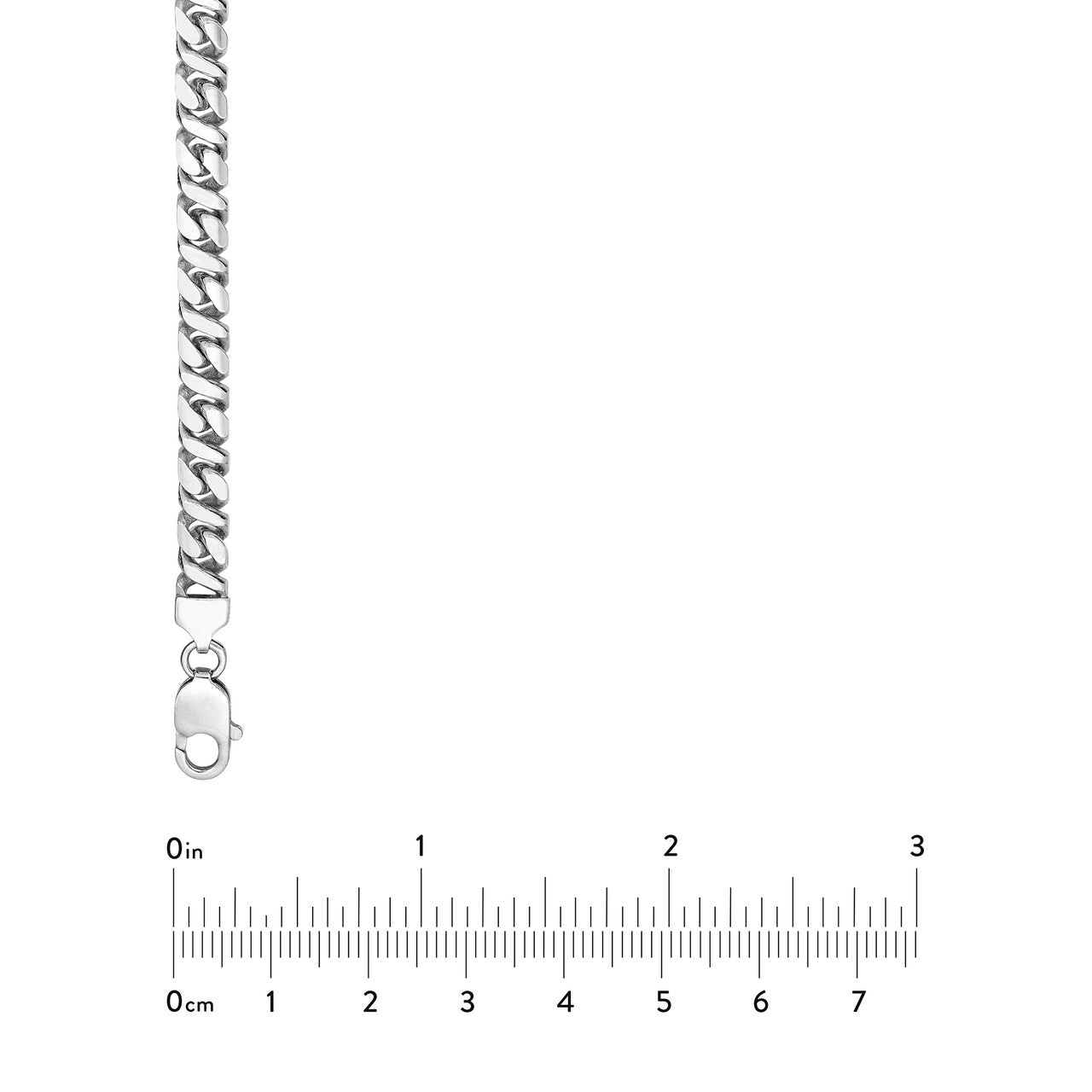 Sterling Silver 7.00mm 8 Sided D/C Curb Chain