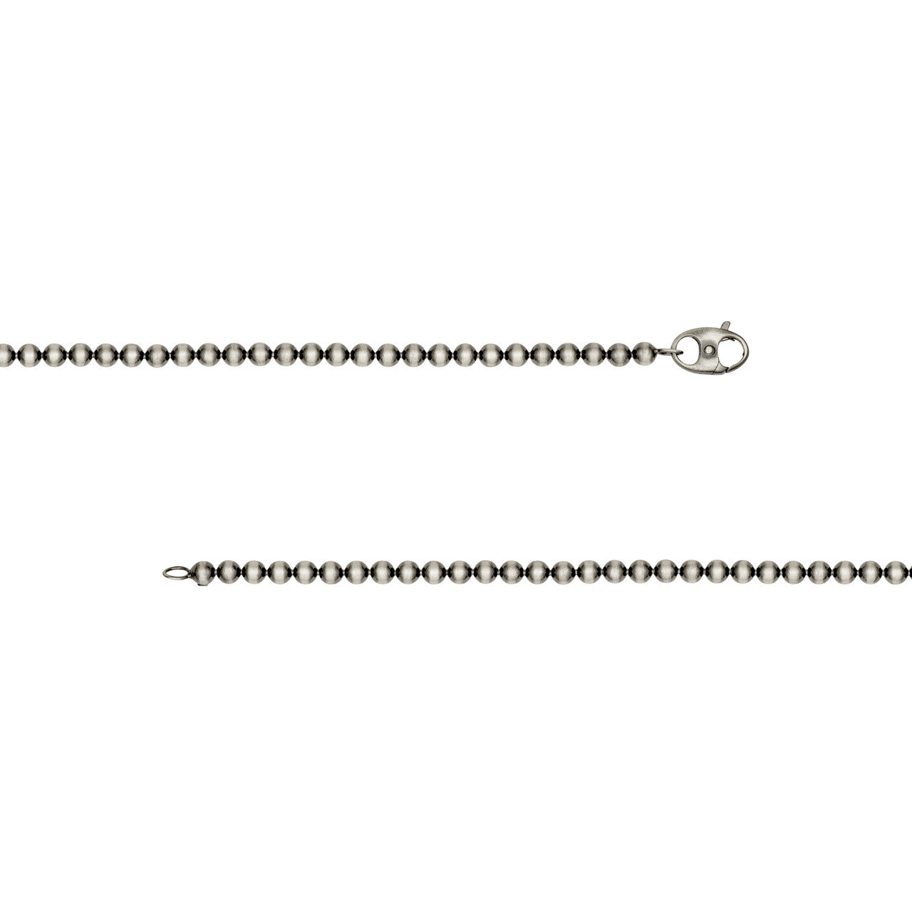 Sterling Silver 5.00mm Round Bead Mariner Lock Chain Bracelet