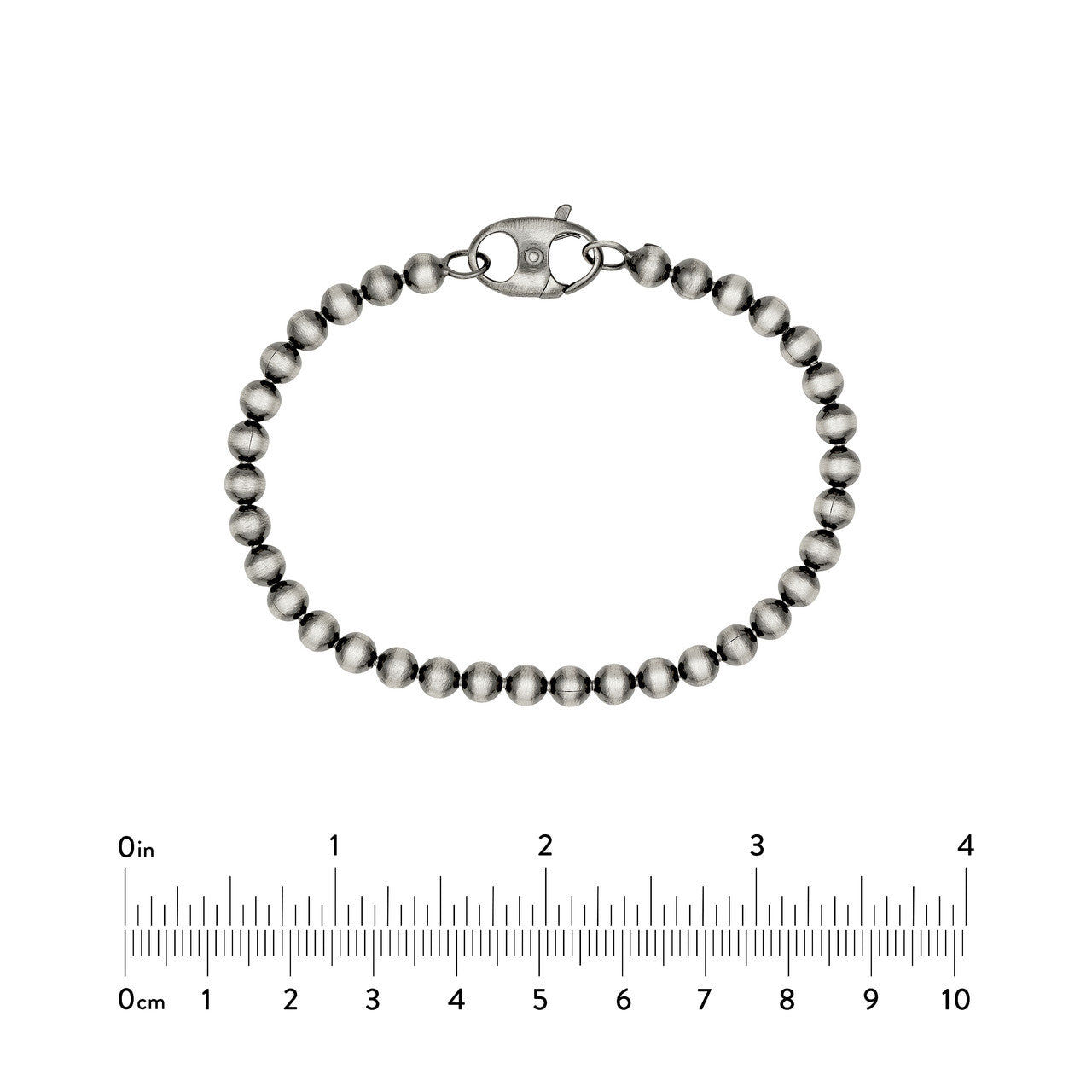 Sterling Silver 5.00mm Round Bead Mariner Lock Chain Bracelet
