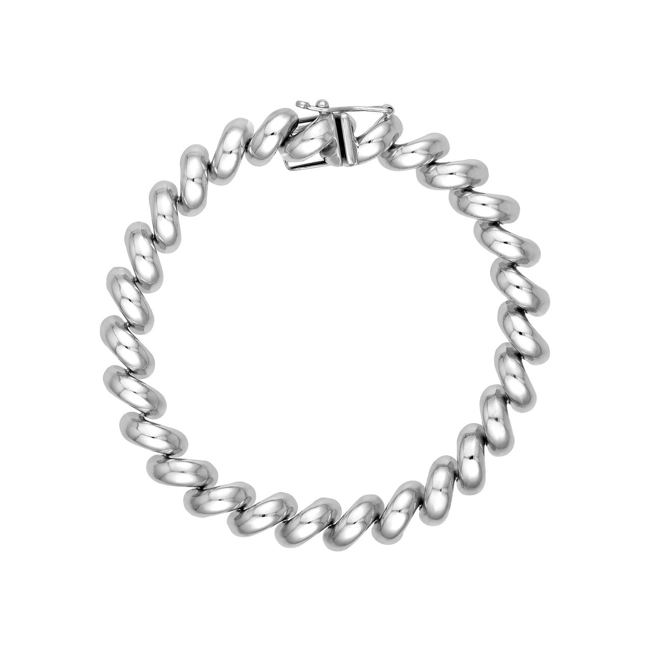 Sterling Silver 7.60mm San Marco Link Bracelet