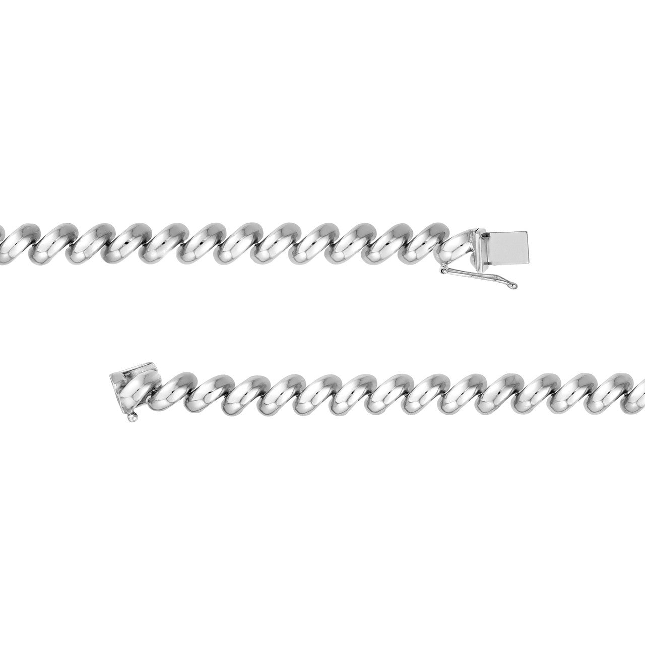 Sterling Silver 7.60mm San Marco Link Bracelet