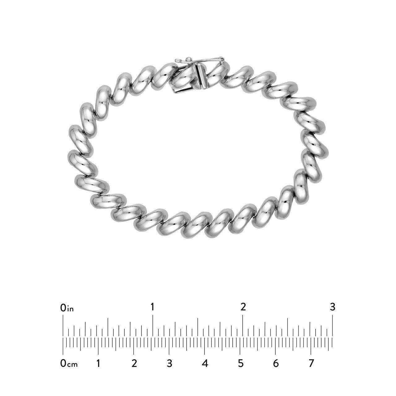 Sterling Silver 7.60mm San Marco Link Bracelet