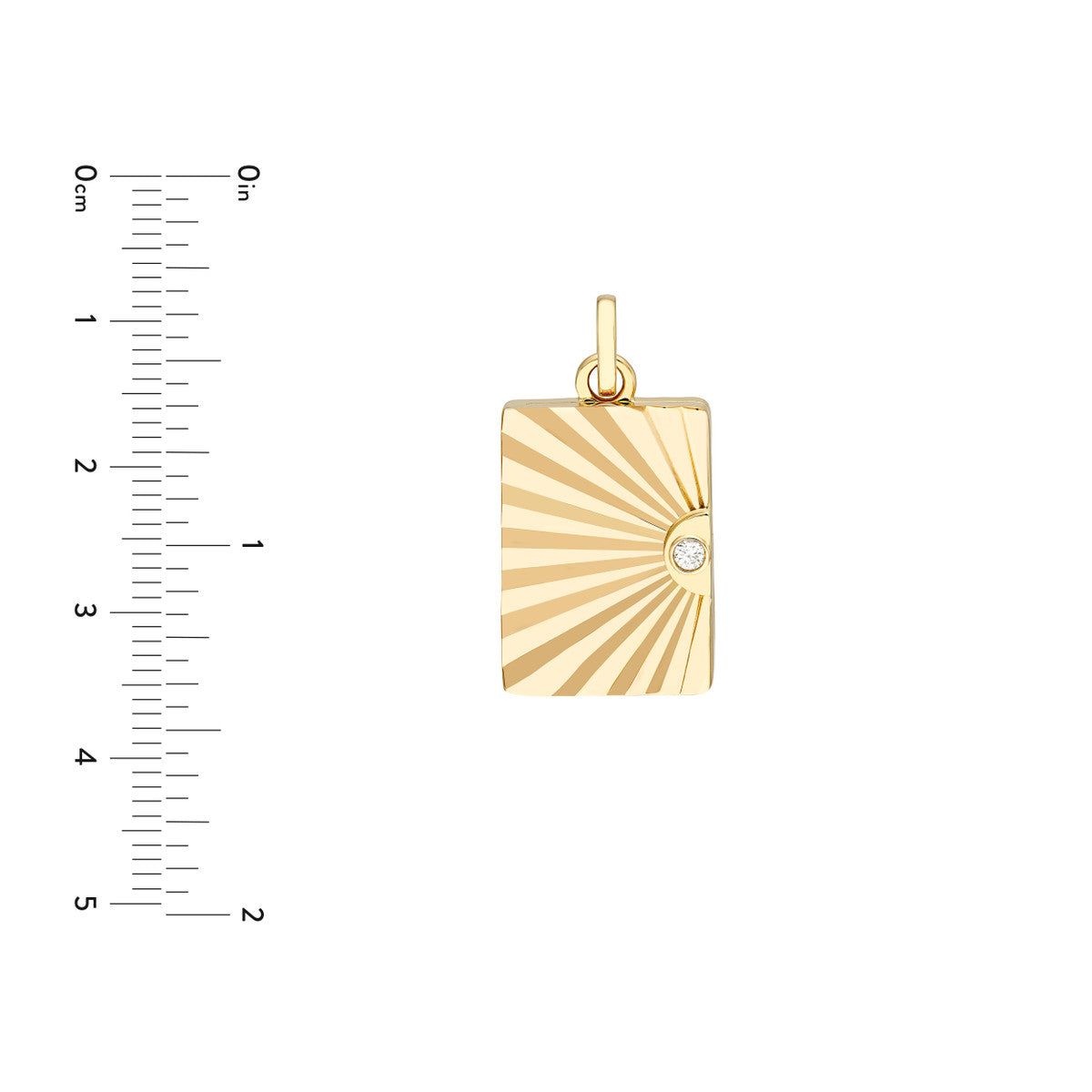 14K Yellow Gold 3pt Diamond Vertical Radiant Locket