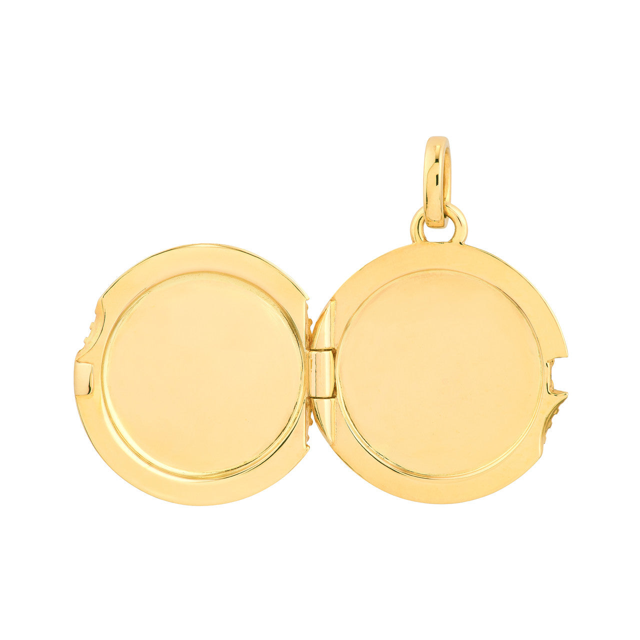 14K Yellow Gold Textured Circle Locket